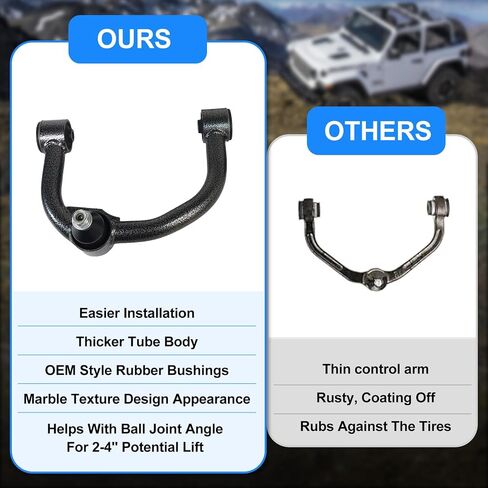 Front Upper Control Arms for 2-4" Lift, Suitable for 2004-2020 F150 4X4, for 2009-2020 F150 2WD Adjustable Control Arms with Ball Joint Marble Style Tubular Ball Joint Kit in Saudi Arabia
