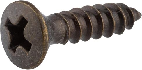 #6 x 5/8" Antique Brass Oval Head Phillips Drive Wood Screws | Pack of 25 | Self Tapping Screws for Wood Antique or Modern Furniture | SCR658OVPHAB in Saudi Arabia