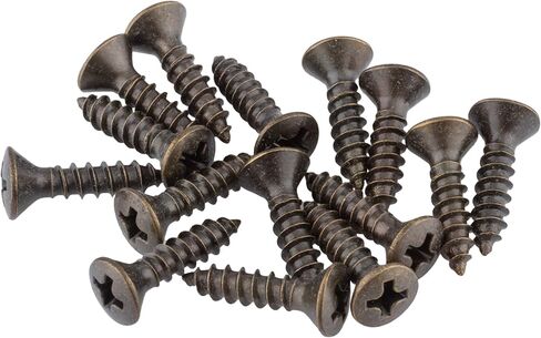 #6 x 5/8" Antique Brass Oval Head Phillips Drive Wood Screws | Pack of 25 | Self Tapping Screws for Wood Antique or Modern Furniture | SCR658OVPHAB in Saudi Arabia