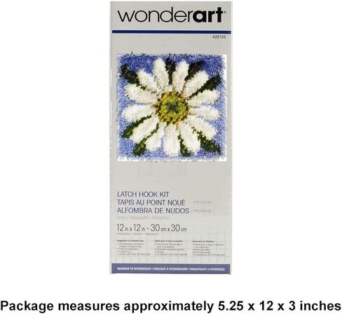 Caron Wonderart Latch Hook Kit 12 x 12 inches (Finished Size) Daisy Bundle with 1 Artsiga Crafts Project Bag (426155) in Saudi Arabia
