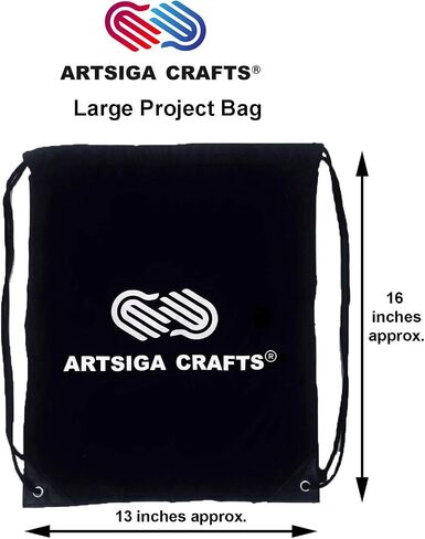 Caron Wonderart Latch Hook Kit 12 x 12 inches (Finished Size) Daisy Bundle with 1 Artsiga Crafts Project Bag (426155) in Saudi Arabia