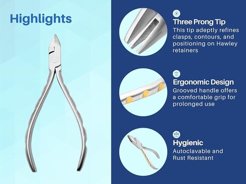 Three Prong Pliers, Clasp Adjusting Pliers, Wire Bending Pliers Dental Orthodontic Golden Dot Series ARTMAN Brand in Saudi Arabia