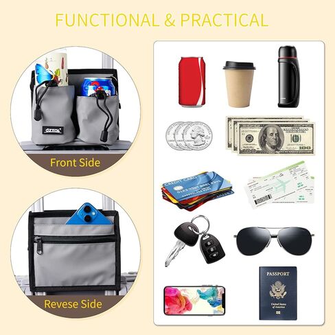 حامل أكواب السفر للأمتعة، علبة مشروبات يدوية مجانية، تحمل كوبين من القهوة أو زجاجات المياه، ملحقات الطائرة والسفر للمسافرين، تناسب مقابض حقائب السفر وحمل الأمتعة. in Kuwait