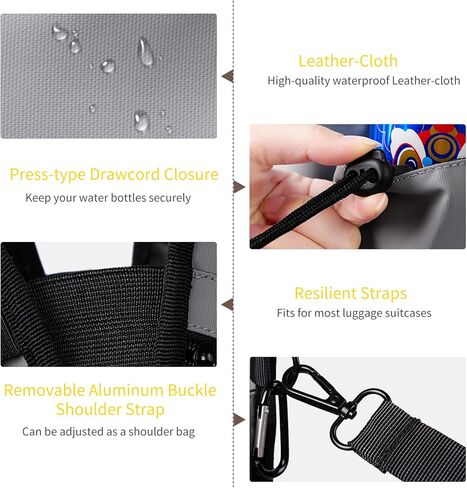 حامل أكواب السفر للأمتعة، علبة مشروبات يدوية مجانية، تحمل كوبين من القهوة أو زجاجات المياه، ملحقات الطائرة والسفر للمسافرين، تناسب مقابض حقائب السفر وحمل الأمتعة. in Kuwait