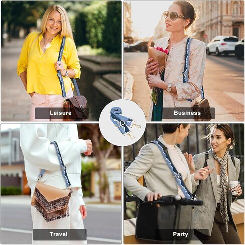 Purse Strap, 2'' Wide Crossbody Bag Extender Strap Adjustable Handbag Straps Mixed Colors Shoulder Replacement Straps for Women Men Guitar Straps, Messenger Bag Straps in Saudi Arabia