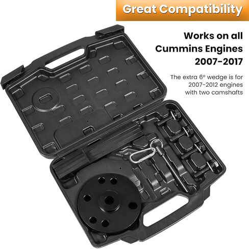 3163021 Cam Timing Tool Kit+3163530 Engine Brake Adjustment Tool 7MM for Cummins ISX QSX Engine 2007-2017 with Injector Cam Puller & Carrying Case Replaces 3163069 3163020 Heavy Duty Steel (15 PCS) in Saudi Arabia
