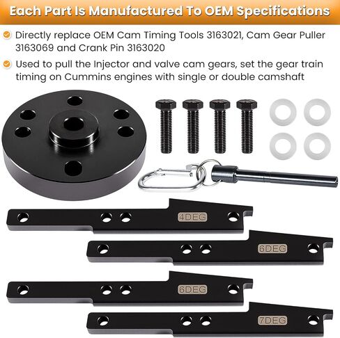 3163021 Cam Timing Tool Kit+3163530 Engine Brake Adjustment Tool 7MM for Cummins ISX QSX Engine 2007-2017 with Injector Cam Puller & Carrying Case Replaces 3163069 3163020 Heavy Duty Steel (15 PCS) in Saudi Arabia
