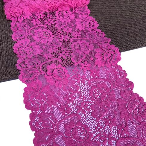 6 Inches Wide Ivory Lace Stretchy Lace Trim Fabric with Floral Pattern for Bridal Wedding Decorations, Sewing DIY Making and DIY Crafts- 10 Yards (ivory-7227) in Saudi Arabia