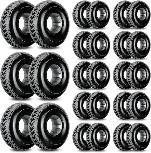 30 Pcs 7.2 Inches Mini Inflatable Tires Tubes Racing Car Party Supplies Blow up Tires Inflatable Racing Car Party Decor Swimming Pool Floats for Car Themed Birthday Party Decorations in Saudi Arabia
