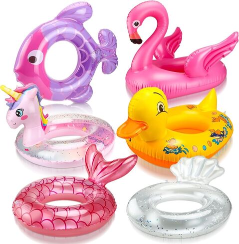 6 Pcs Inflatable Pool Float for Boys Girls Animal Pool Float for Toddler Age 1-4 Swim Tube Ring Ride on Beach Floaties for Summer Beach Lake Pool(Dinosaurs, Turtles, Sharks, Deer) in Saudi Arabia