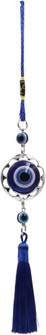 Lucky Evil Eye Car Hanging Ornament,Car Rear View Mirror Hanging Accessories,Evil Eye Car Interior Accessories,Car Decorations,Evil Blue Eye Charms Pendant for Car,Gifts for Women Men (A-round) in Saudi Arabia