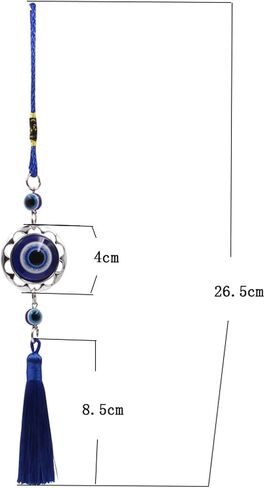 Lucky Evil Eye Car Hanging Ornament,Car Rear View Mirror Hanging Accessories,Evil Eye Car Interior Accessories,Car Decorations,Evil Blue Eye Charms Pendant for Car,Gifts for Women Men (A-round) in Saudi Arabia