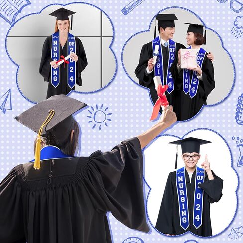 Nurse Graduation Stole Class of 2024 RN Nursing Graduate Sash 2024 Nurses School Graduation Gift for Nurse Student in Saudi Arabia
