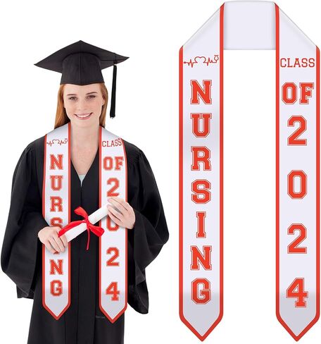 Nurse Graduation Stole Class of 2024 RN Nursing Graduate Sash 2024 Nurses School Graduation Gift for Nurse Student in Saudi Arabia