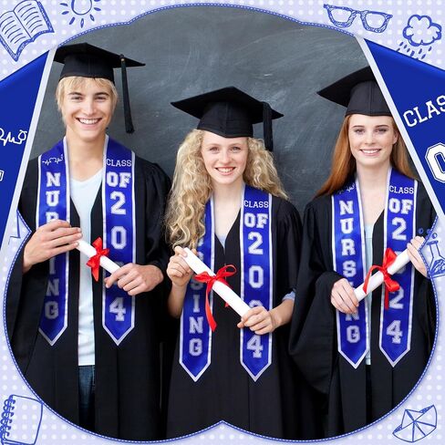 Nurse Graduation Stole Class of 2024 RN Nursing Graduate Sash 2024 Nurses School Graduation Gift for Nurse Student in Saudi Arabia