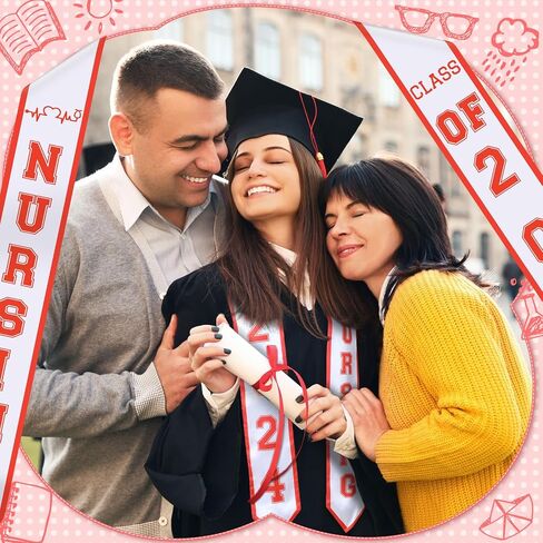 Nurse Graduation Stole Class of 2024 RN Nursing Graduate Sash 2024 Nurses School Graduation Gift for Nurse Student in Saudi Arabia