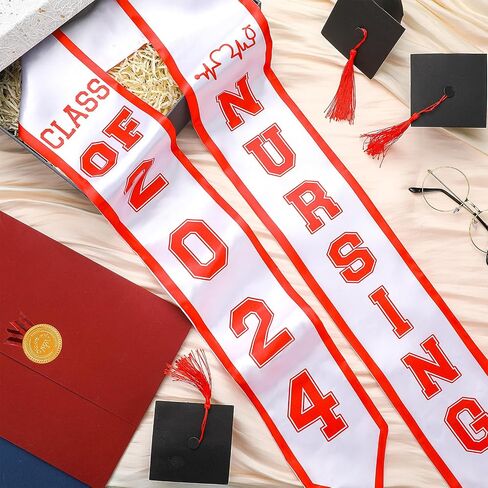 Nurse Graduation Stole Class of 2024 RN Nursing Graduate Sash 2024 Nurses School Graduation Gift for Nurse Student in Saudi Arabia