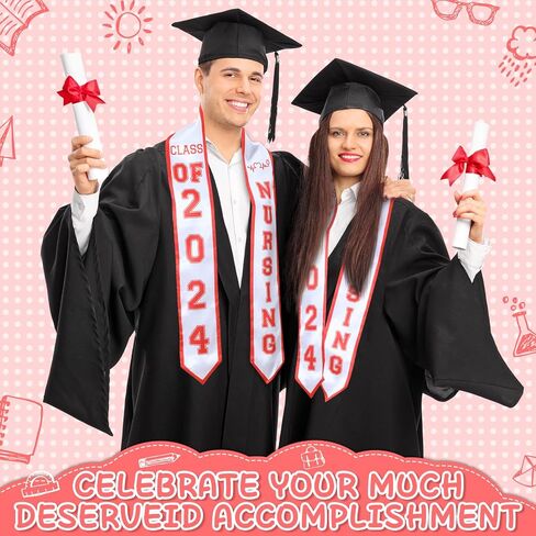 Nurse Graduation Stole Class of 2024 RN Nursing Graduate Sash 2024 Nurses School Graduation Gift for Nurse Student in Saudi Arabia
