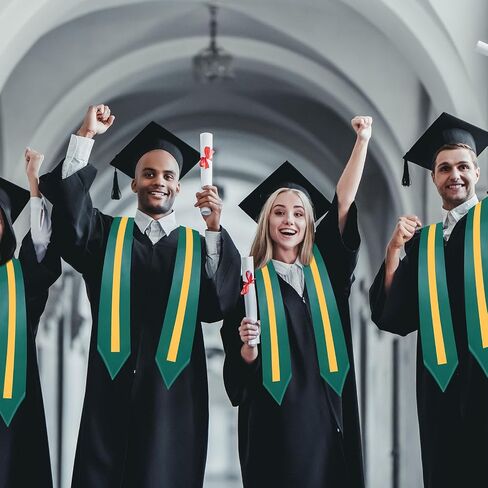 وشاح تخرج للجنسين بطول 65 بوصة، وشاح تخرج للكبار، وشاح شرف للخريجين بلونين، غني بالألوان، هدية تخرج in Kuwait