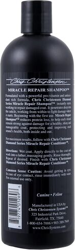 Chris Christensen Diamond Series Miracle Repair Dog Shampoo, Groom Like a Professional, Pro-Vitamin Formula, Made in The USA, 16 oz in Saudi Arabia