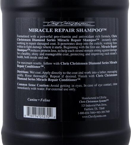 Chris Christensen Diamond Series Miracle Repair Dog Shampoo, Groom Like a Professional, Pro-Vitamin Formula, Made in The USA, 16 oz in Saudi Arabia