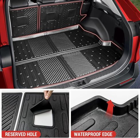 حصيرة البضائع تناسب 2019-2024 Toyota RAV4 Cargo Liner TPE Trunk Mat جميع الأحوال الجوية مقاعد حامي خلفي لـ 2019 2020 2021 2022 2023 2024 Toyota RAV4 Accessories (حصيرة البضائع + حصيرة مسند الظهر) in Kuwait