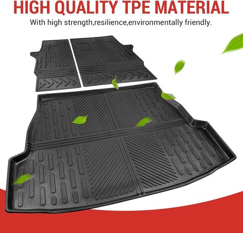 حصيرة البضائع تناسب 2019-2024 Toyota RAV4 Cargo Liner TPE Trunk Mat جميع الأحوال الجوية مقاعد حامي خلفي لـ 2019 2020 2021 2022 2023 2024 Toyota RAV4 Accessories (حصيرة البضائع + حصيرة مسند الظهر) in Kuwait