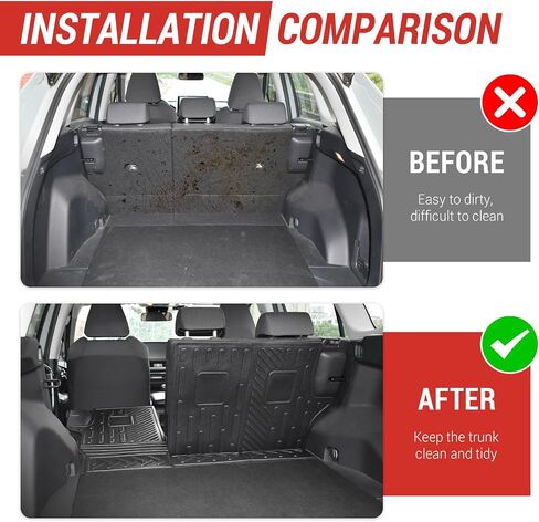 حصيرة البضائع تناسب 2019-2024 Toyota RAV4 Cargo Liner TPE Trunk Mat جميع الأحوال الجوية مقاعد حامي خلفي لـ 2019 2020 2021 2022 2023 2024 Toyota RAV4 Accessories (حصيرة البضائع + حصيرة مسند الظهر) in Kuwait