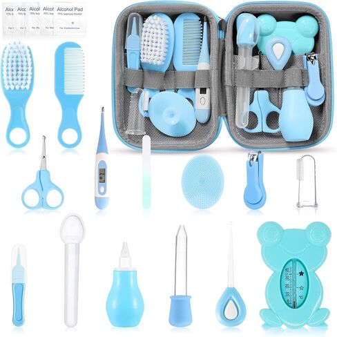 Baby Grooming Kit, 20 in 1 Baby Safety Care Set, Baby Essentials Kit, Portable Baby Hair Brush and Comb Set for Newborn Nursery Infant Toddlers Baby Boys Girls - Pink in Saudi Arabia