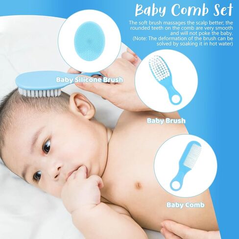Baby Grooming Kit, 20 in 1 Baby Safety Care Set, Baby Essentials Kit, Portable Baby Hair Brush and Comb Set for Newborn Nursery Infant Toddlers Baby Boys Girls - Pink in Saudi Arabia