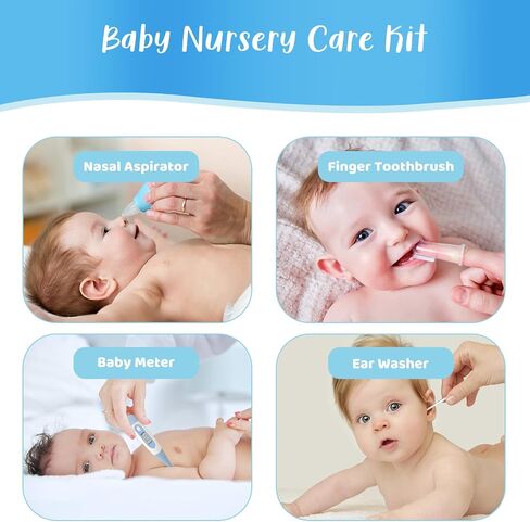 Baby Grooming Kit, 20 in 1 Baby Safety Care Set, Baby Essentials Kit, Portable Baby Hair Brush and Comb Set for Newborn Nursery Infant Toddlers Baby Boys Girls - Pink in Saudi Arabia