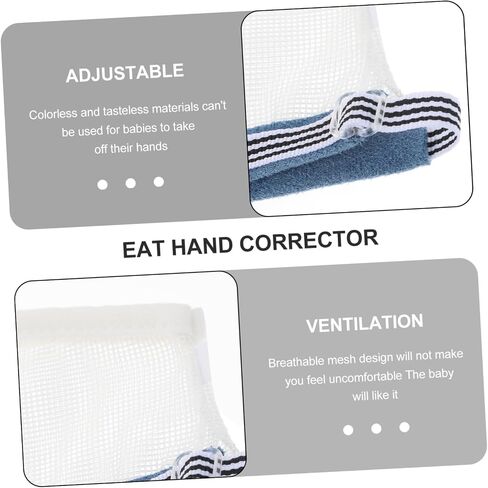 2 Pairs anti-eating gloves toys for kids teen stuff baby gloves baby thumb protector nail kits baby toy Infant Finger Sucking Corrector white nail biting toddler nylon protection in Saudi Arabia