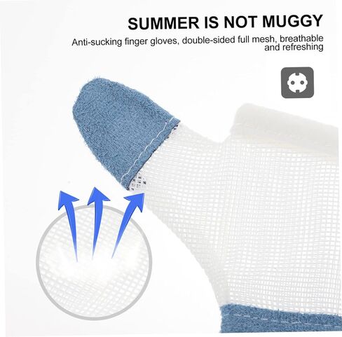 2 Pairs anti-eating gloves toys for kids teen stuff baby gloves baby thumb protector nail kits baby toy Infant Finger Sucking Corrector white nail biting toddler nylon protection in Saudi Arabia