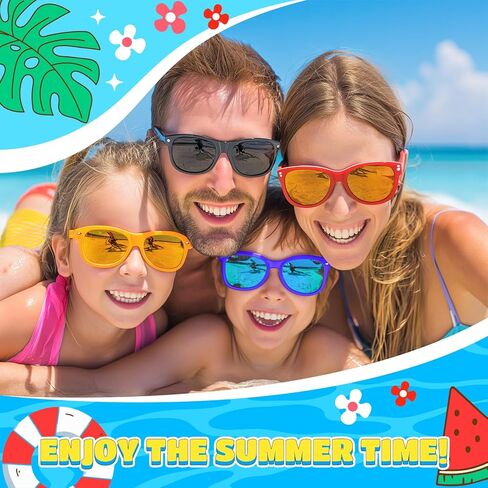 نظارات شمسية للأطفال من GIFTINBOX، نظارات شمسية للأطفال هدايا للحفلات للأطفال من 4 إلى 8 3-5، مستلزمات حفلات أعياد الميلاد على الشاطئ in Kuwait