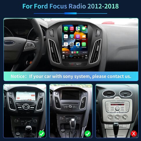 5GWiFi ترقية 4GB+32GB Android13 راديو ستيريو للسيارة لفورد فوكس 2012-2018 CarPlay & Andriod Auto 10.4 بوصة تعمل باللمس راديو السيارة أندرويد مع ملاحة GPS بلوتوث واي فاي كاميرا احتياطية in Kuwait