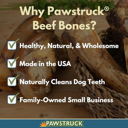 Pawstruck Natural 8-9" Meaty Bones for Dogs – Premium Single Ingredient Beef Femur Healthy Chew Made in USA – 1 Count in Kuwait