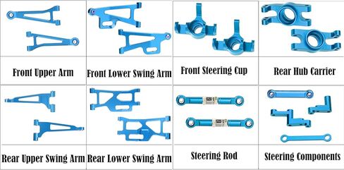 لأجزاء ترقية MJX Hyper Go H14BM 14210 14209 Jetwood 1/14 RC أجزاء ترقية معدنية للسيارة، لأجزاء ترقية Hype Go 1/14 أجزاء الألومنيوم الكاملة 18 قطعة باللون الأحمر in Kuwait
