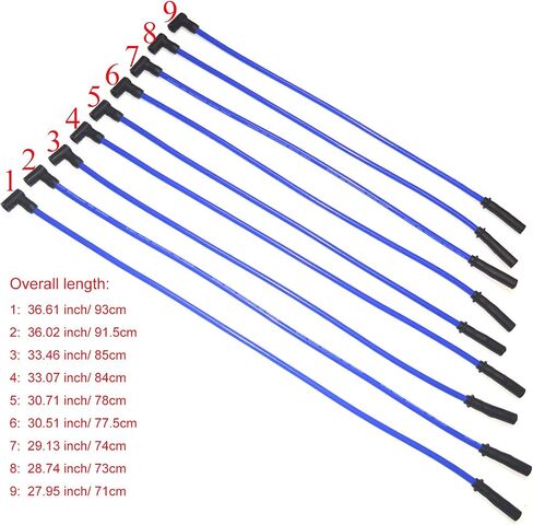 10.5mm High Performance Spark Plug Wires Set of 9 Replacement for SBC HEI BBC Chevy 350 383 454 Electronic in Saudi Arabia