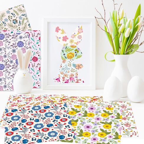 Floral Pattern Paper 24 Sheet Rose Flower Scrapbook Paper 6"x6" Single-Side Print Collection Decorative Craft Paper Folded Flat for Card Making Scrapbook Photo Album Decor in Saudi Arabia
