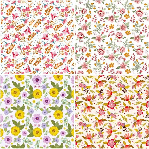 Floral Pattern Paper 24 Sheet Rose Flower Scrapbook Paper 6"x6" Single-Side Print Collection Decorative Craft Paper Folded Flat for Card Making Scrapbook Photo Album Decor in Saudi Arabia