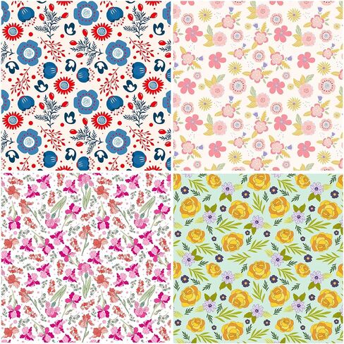Floral Pattern Paper 24 Sheet Rose Flower Scrapbook Paper 6"x6" Single-Side Print Collection Decorative Craft Paper Folded Flat for Card Making Scrapbook Photo Album Decor in Saudi Arabia