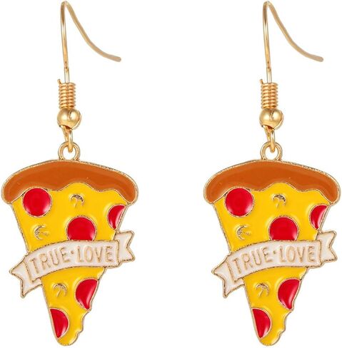 Coke French Fries Earrings Gold Plated Asymmetric Handmade Funny Mini Food Drink Red Bottle Chic Rhinestone Cubic Zirconia Small Dangle Drop Earrings for Women Girls Christmas New Year Party Jewelry Gifts in Saudi Arabia