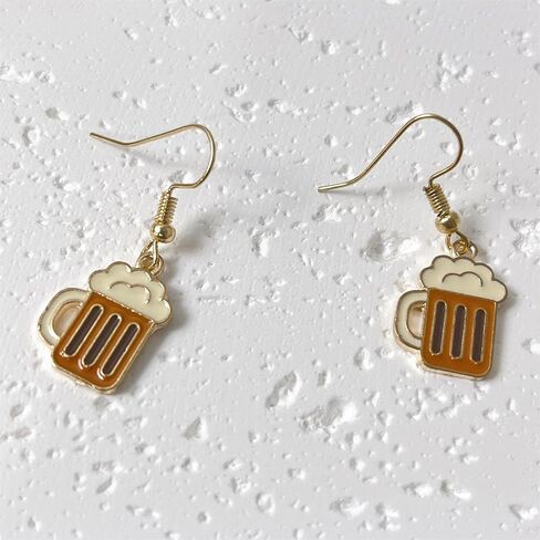 Coke French Fries Earrings Gold Plated Asymmetric Handmade Funny Mini Food Drink Red Bottle Chic Rhinestone Cubic Zirconia Small Dangle Drop Earrings for Women Girls Christmas New Year Party Jewelry Gifts in Saudi Arabia