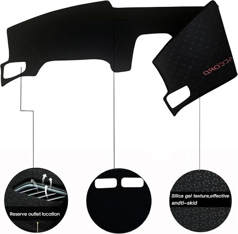 Custom Fit Dashboard Black Center Console Cover Dash Mat Protector Sunshield Cover Pad Carpet Compatible with Honda Accord 2022 2023 2023 Sport Touring EX-L (Black) in Saudi Arabia