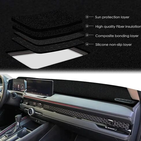 Custom Fit Dashboard Black Center Console Cover Dash Mat Protector Sunshield Cover Pad Carpet Compatible with Honda Accord 2022 2023 2023 Sport Touring EX-L (Black) in Saudi Arabia