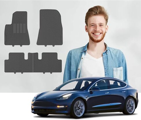 Road Comforts Front Trunk Mat + Storage Mat - Tesla Model 3 All Weather Mats (Does not Include Back Trunk Mat) - Fits Model 3 2017 to 2023 (2pcs) (Black) in Saudi Arabia