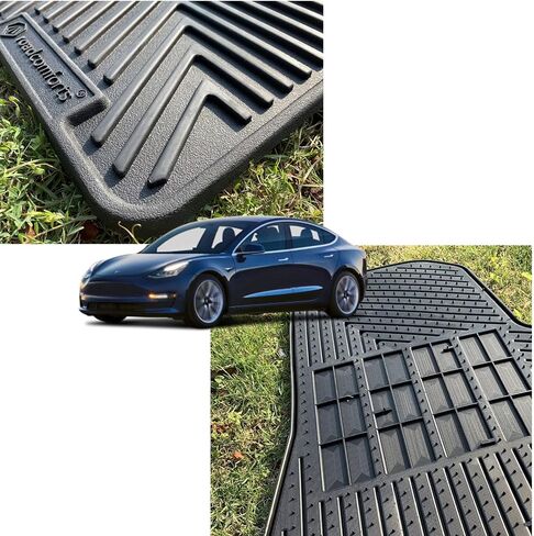 Road Comforts Front Trunk Mat + Storage Mat - Tesla Model 3 All Weather Mats (Does not Include Back Trunk Mat) - Fits Model 3 2017 to 2023 (2pcs) (Black) in Saudi Arabia