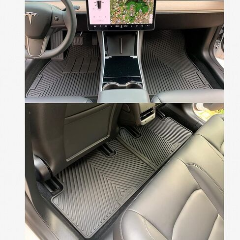 Road Comforts Front Trunk Mat + Storage Mat - Tesla Model 3 All Weather Mats (Does not Include Back Trunk Mat) - Fits Model 3 2017 to 2023 (2pcs) (Black) in Saudi Arabia