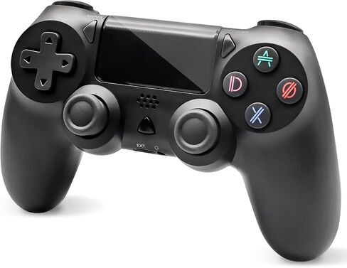وحدة تحكم لاسلكية LARSEBEI متوافقة مع PS4/Pro/Slim - اهتزاز مزدوج/تحكم في الحركة 6 محاور/مقبس صوت 3.5 ملم/لوحة لمس متعددة/زر مشاركة، متوافق مع أجهزة الكمبيوتر التي تعمل بنظام Windows 7/8/10 in Saudi Arabia
