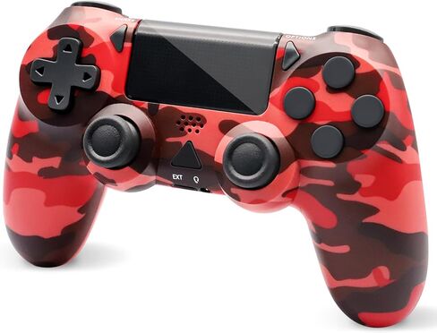 وحدة تحكم لاسلكية LARSEBEI متوافقة مع PS4/Pro/Slim - اهتزاز مزدوج/تحكم في الحركة 6 محاور/مقبس صوت 3.5 ملم/لوحة لمس متعددة/زر مشاركة، متوافق مع أجهزة الكمبيوتر التي تعمل بنظام Windows 7/8/10 in Saudi Arabia